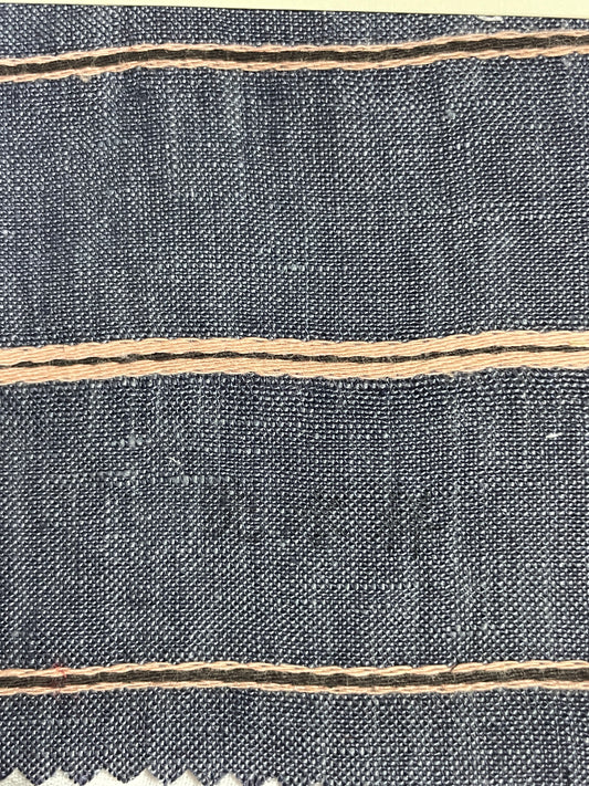 100% Linen Stripe Jacquard Fabric - Natasha Fabric