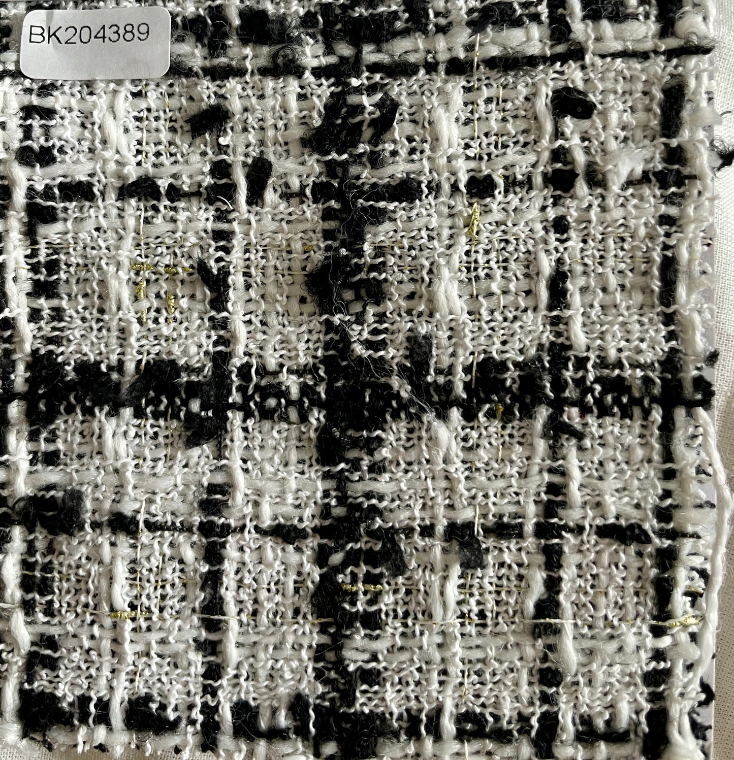 Black & White Plaid Tweed/ Boucle Fabric On Sale - Natasha Fabric