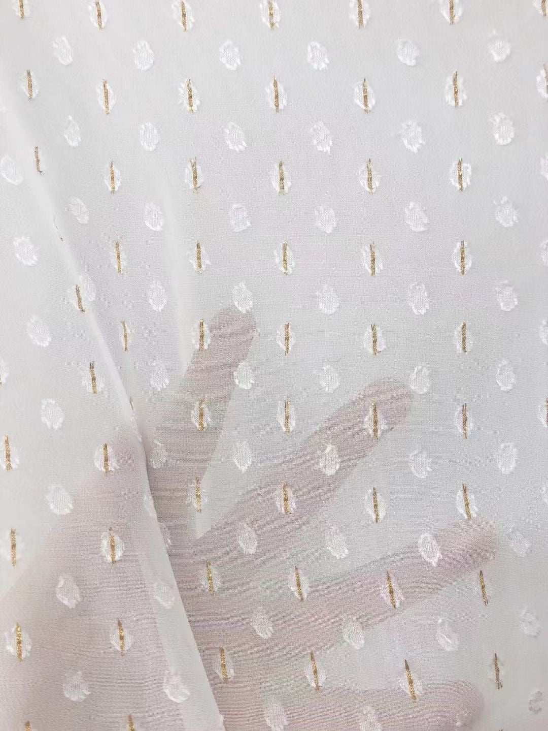 100% Polyester Base Fabric For Printing--With Metallic Jacquard - Natasha Fabric