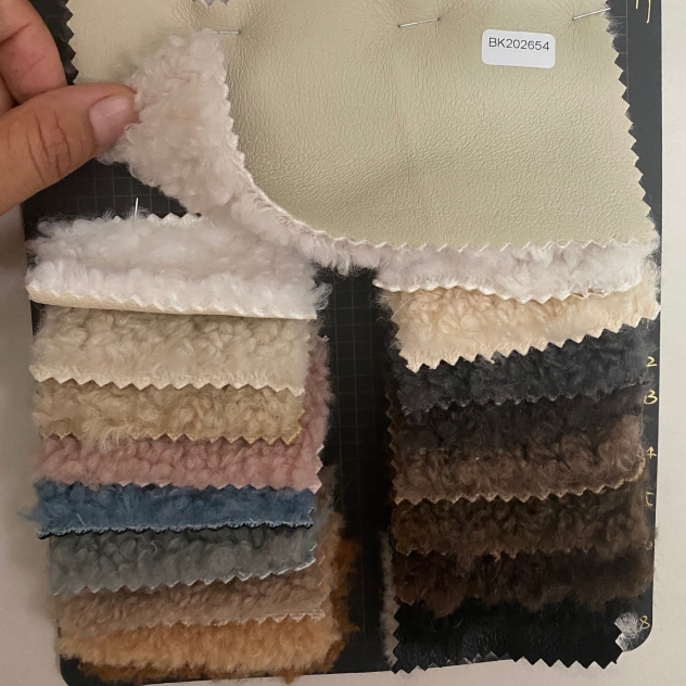 PU Leather Fabric With Fur Base For Winter Coat - Natasha Fabric