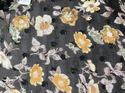 China Wholesale Print-100% Polyester Black Background Chiffon Floral Print Fabric - Natasha Fabric