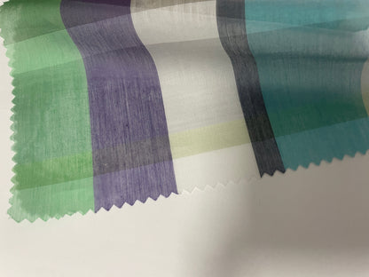 Silk Cotton Blended Check/Plaid Fabric - Natasha Fabric
