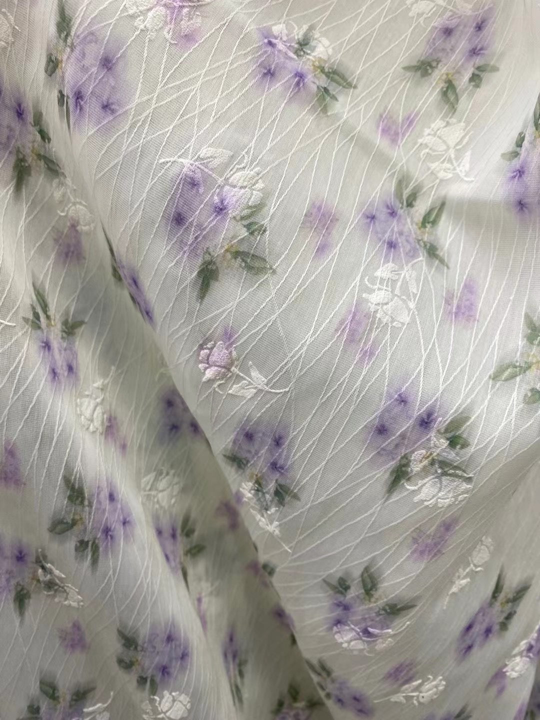 Embroidery Polyester Ditsy Print Fabric - Natasha Fabric
