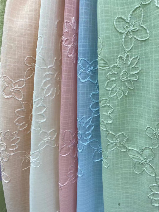 Polyester Solid Embroidery Fabric - Natasha Fabric