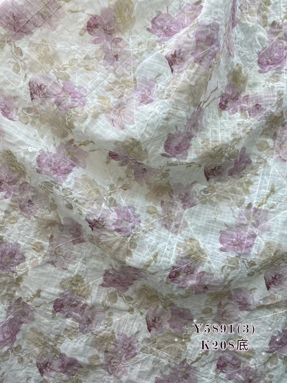 100% Polyester Print Fabric with embroidery - Natasha Fabric