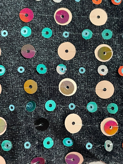 Velvet Base Knit Sequins Fabric For Dress - Natasha Fabric
