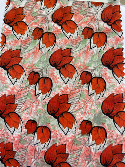100% Polyester Print Fabric--Floral Print - Natasha Fabric