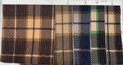 100% Polyester Woven Corduroy Fabric-Plaids Print - Natasha Fabric