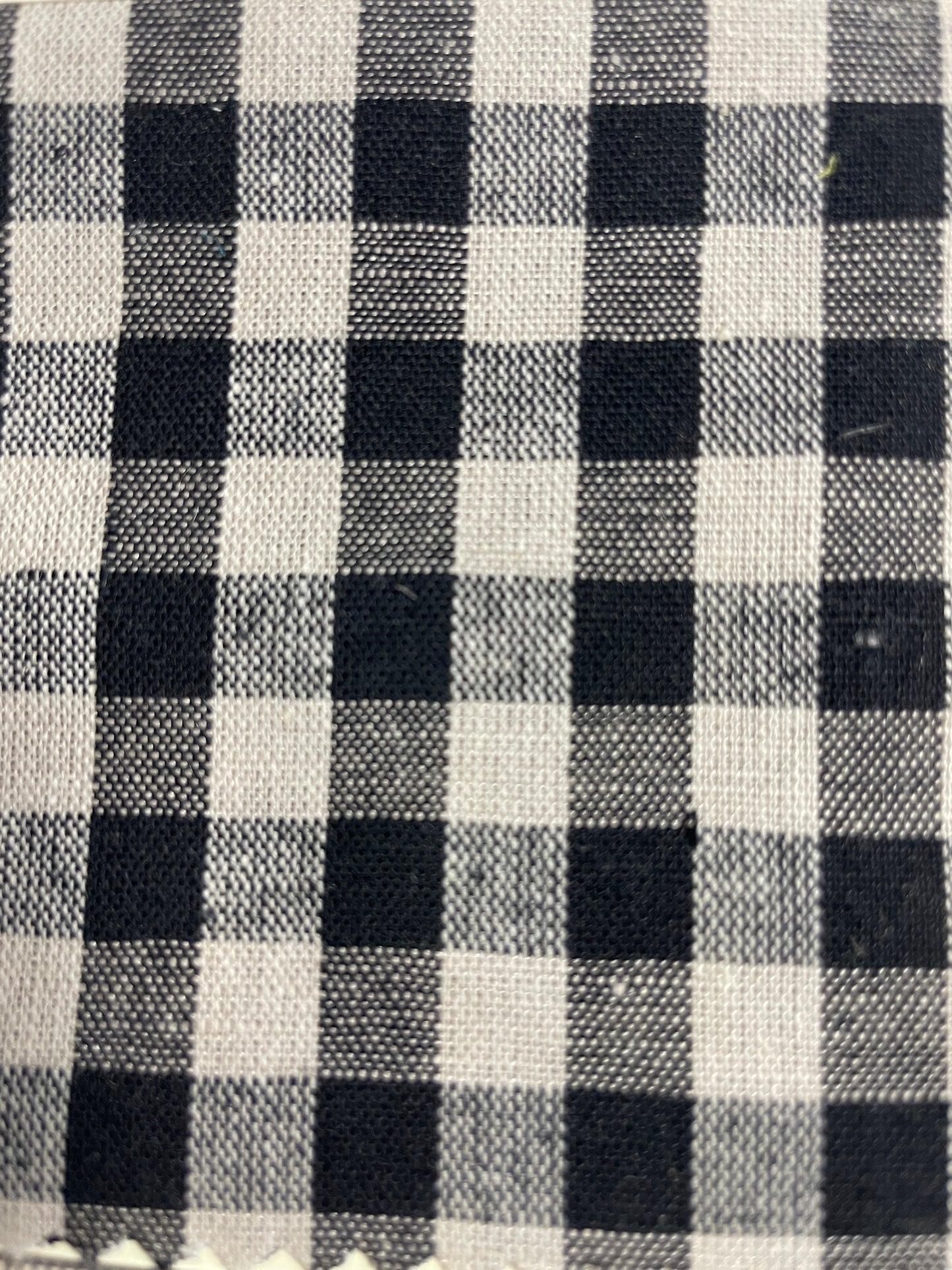 Cotton & Linen Blended Small Check Yarn-Dye Fabric - Natasha Fabric