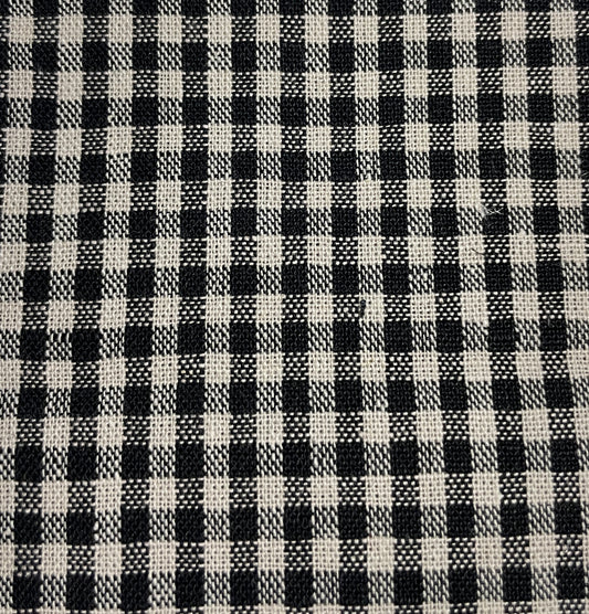 Cotton & Linen Blended Yarn-Dye Small Check Fabric - Natasha Fabric