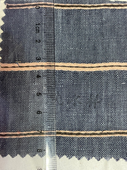 100% Linen Stripe Jacquard Fabric - Natasha Fabric