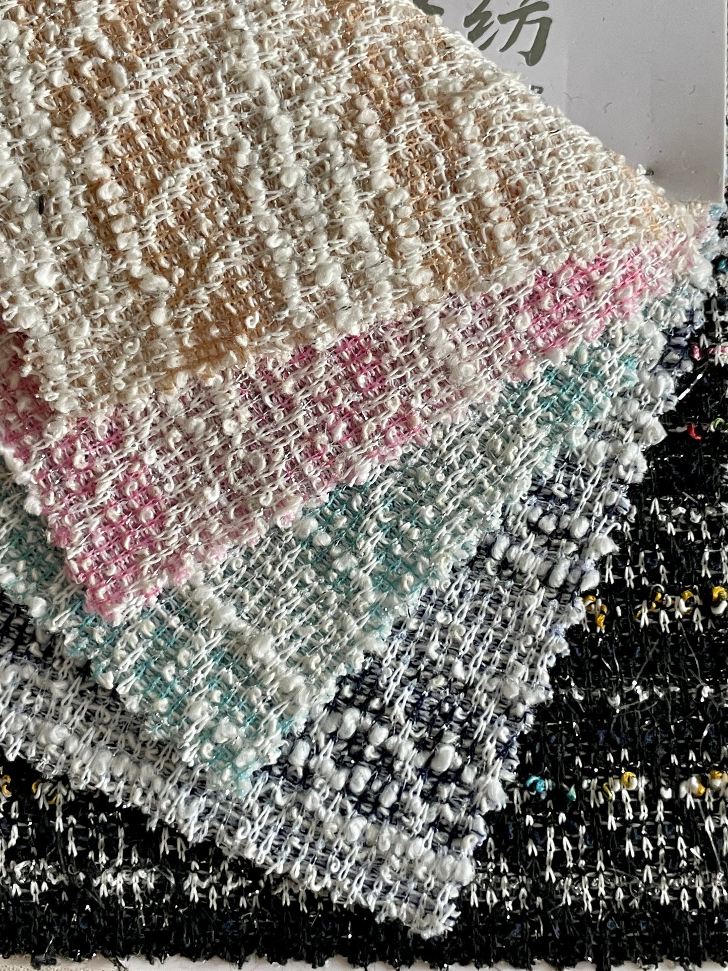 Knit-Stripe Design Tweed/ Boucle Fabric On Sale - Natasha Fabric
