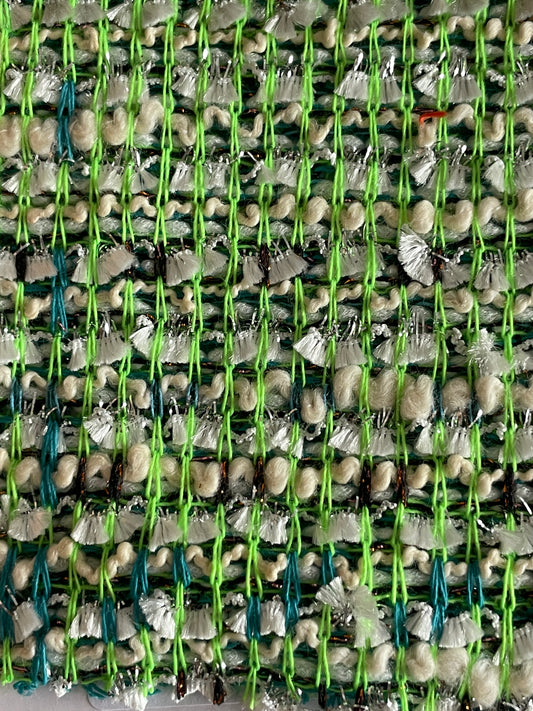Fluorescent Green- Knit Tweed/Boucle Fabric On Sale - Natasha Fabric