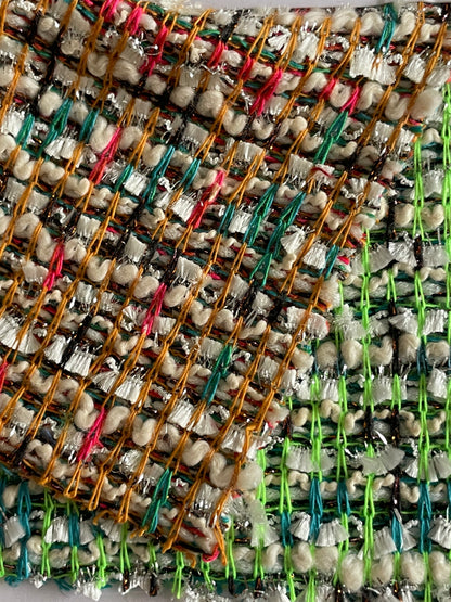 Fluorescent Green- Knit Tweed/Boucle Fabric On Sale - Natasha Fabric
