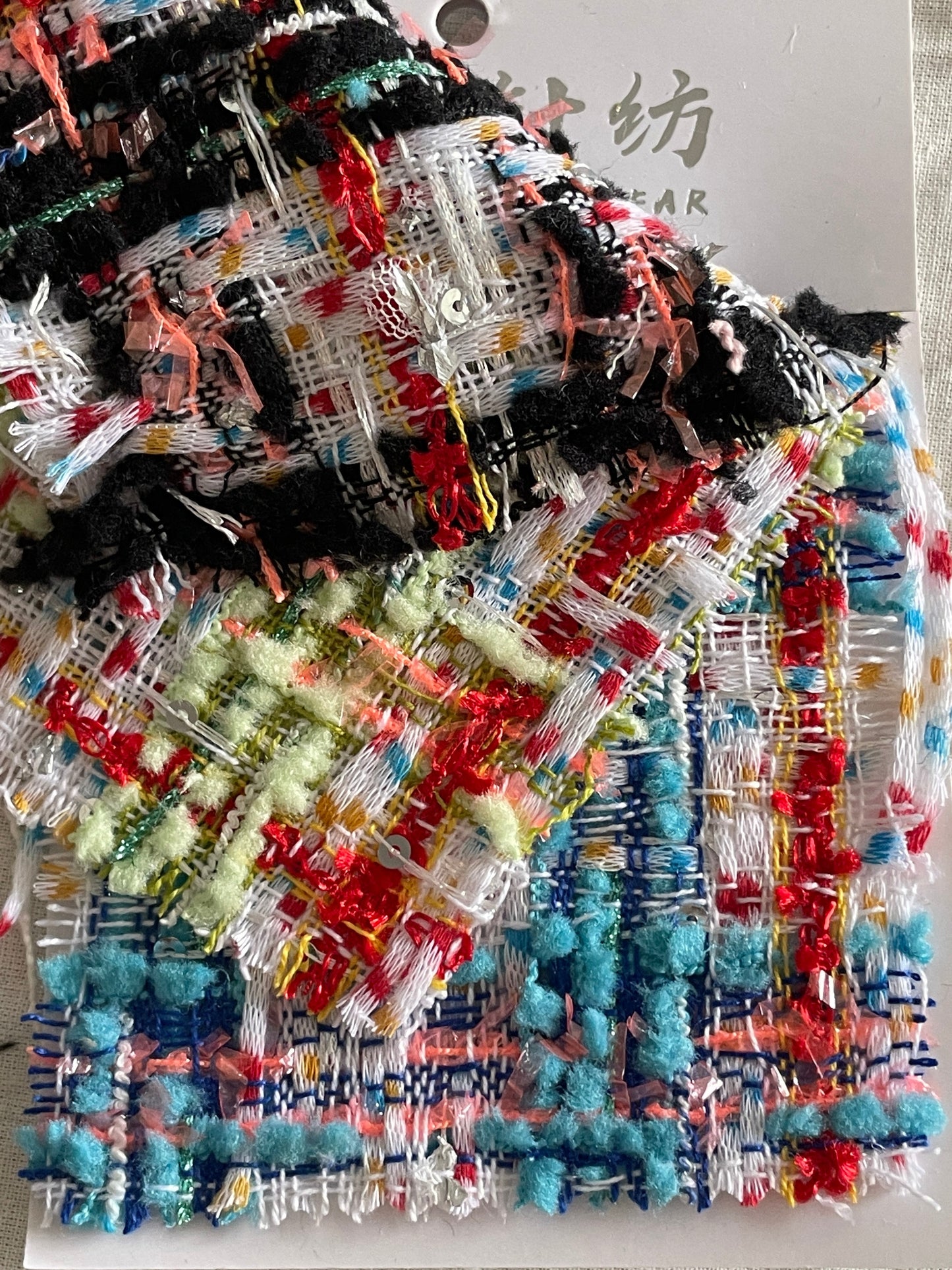 Multi-Color New Arrival Tweed Fabric - Natasha Fabric